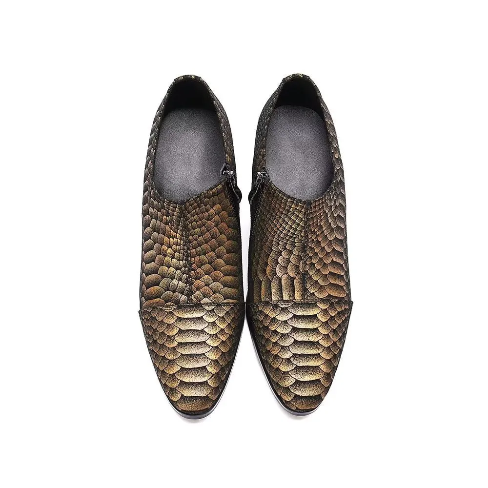 AlliLuxe Embossed Slip-on Dress Shoes