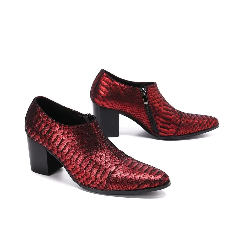 AlliLuxe Embossed Slip-on Dress Shoes