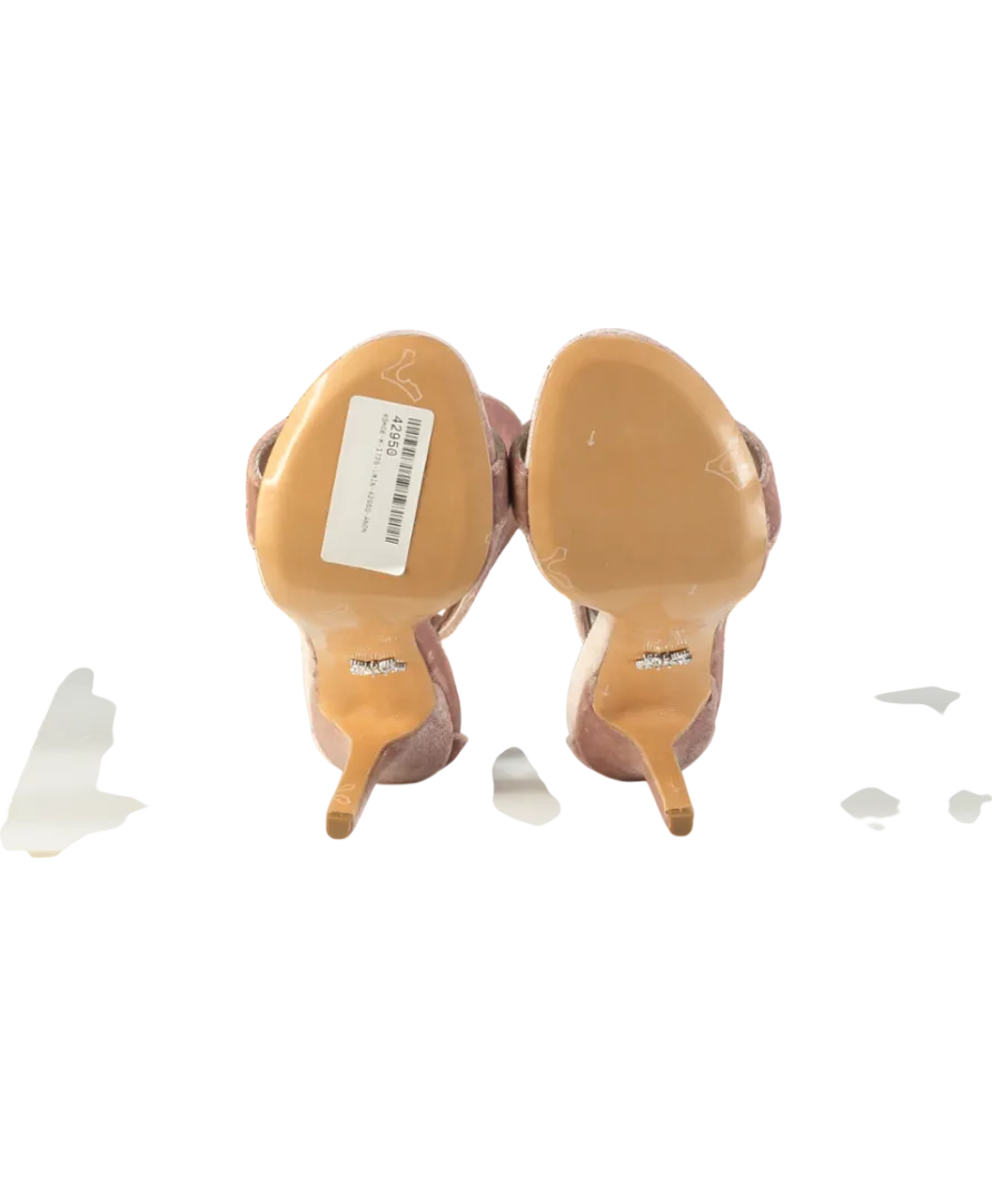 Aruna Seth Nude Velvet Butterfly Heels UK 4 EU 37 