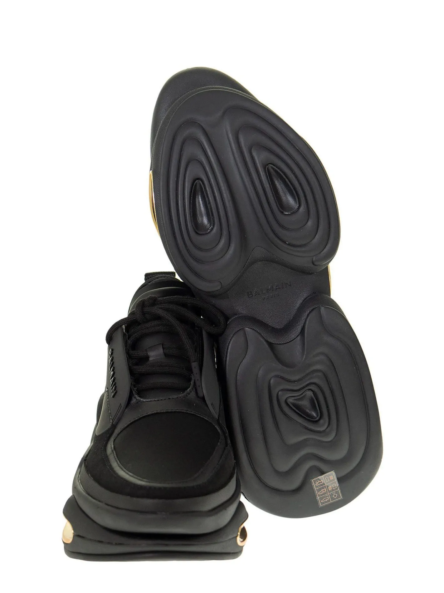 B Bold Low-Calf&Suede Sneakers