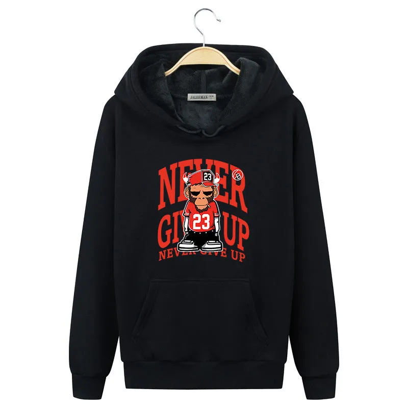 Basketball Hoodies - Solid Color Basketball Series Monkey Super Cool Fleece Hoodie