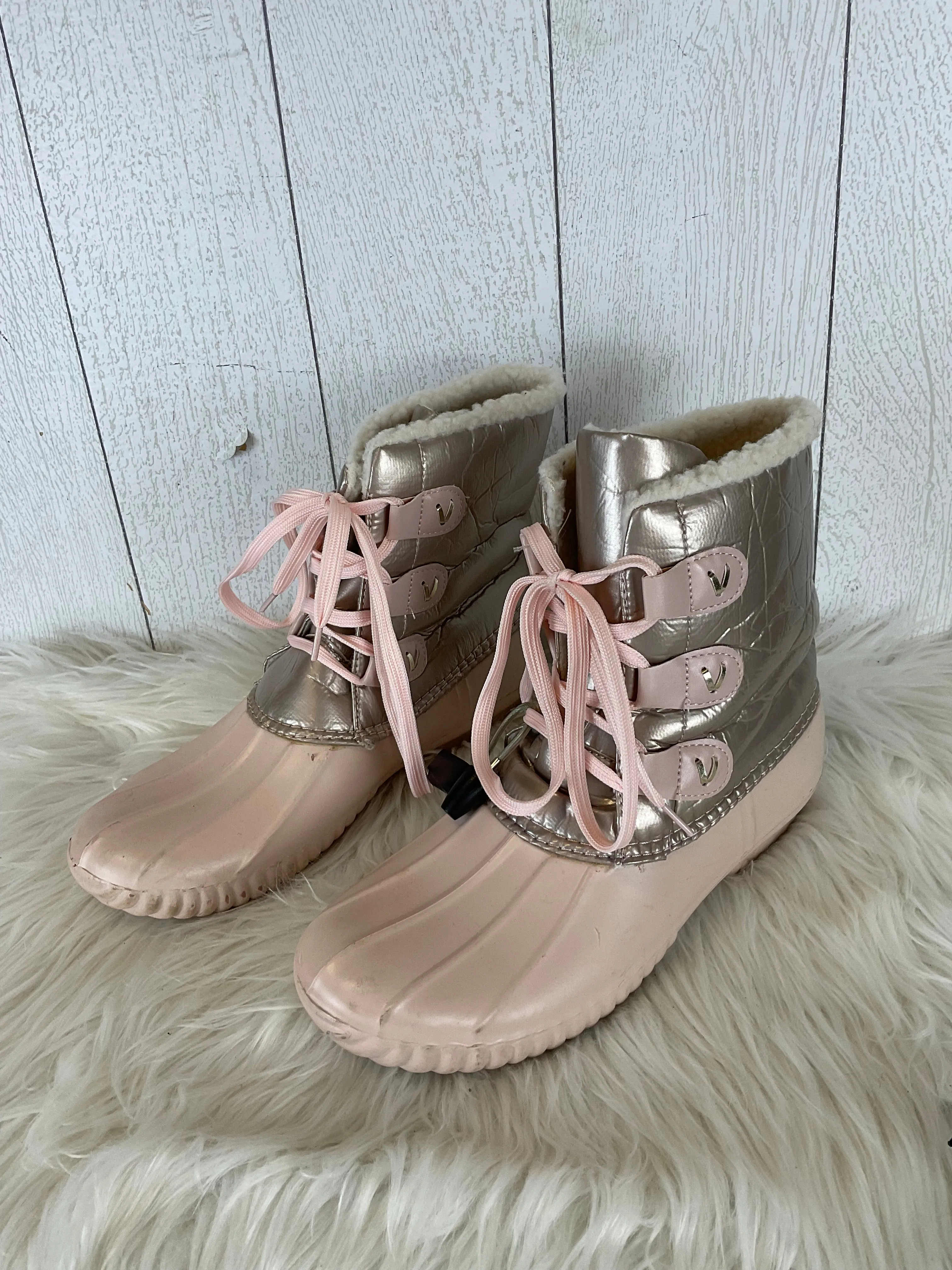 Boots Designer By Jack Rogers In Pink, Size: 9