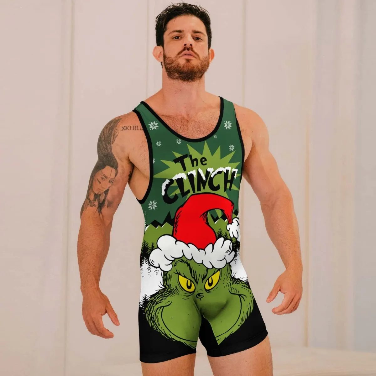 Clinch Santa Clause Wrestling Singlets