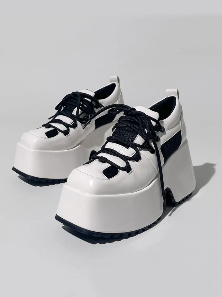 Derby Lace Up Square Toe Platform Shoes【s0000005196】