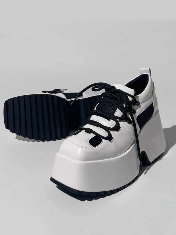 Derby Lace Up Square Toe Platform Shoes【s0000005196】