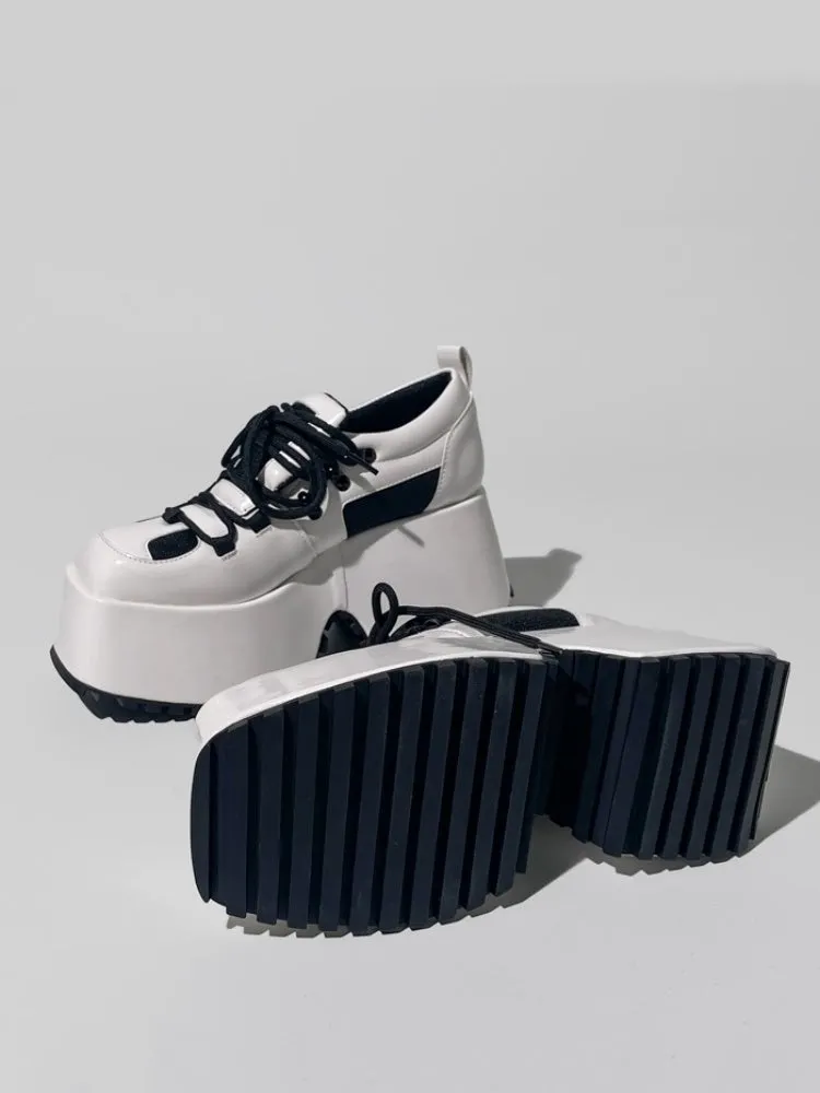 Derby Lace Up Square Toe Platform Shoes【s0000005196】