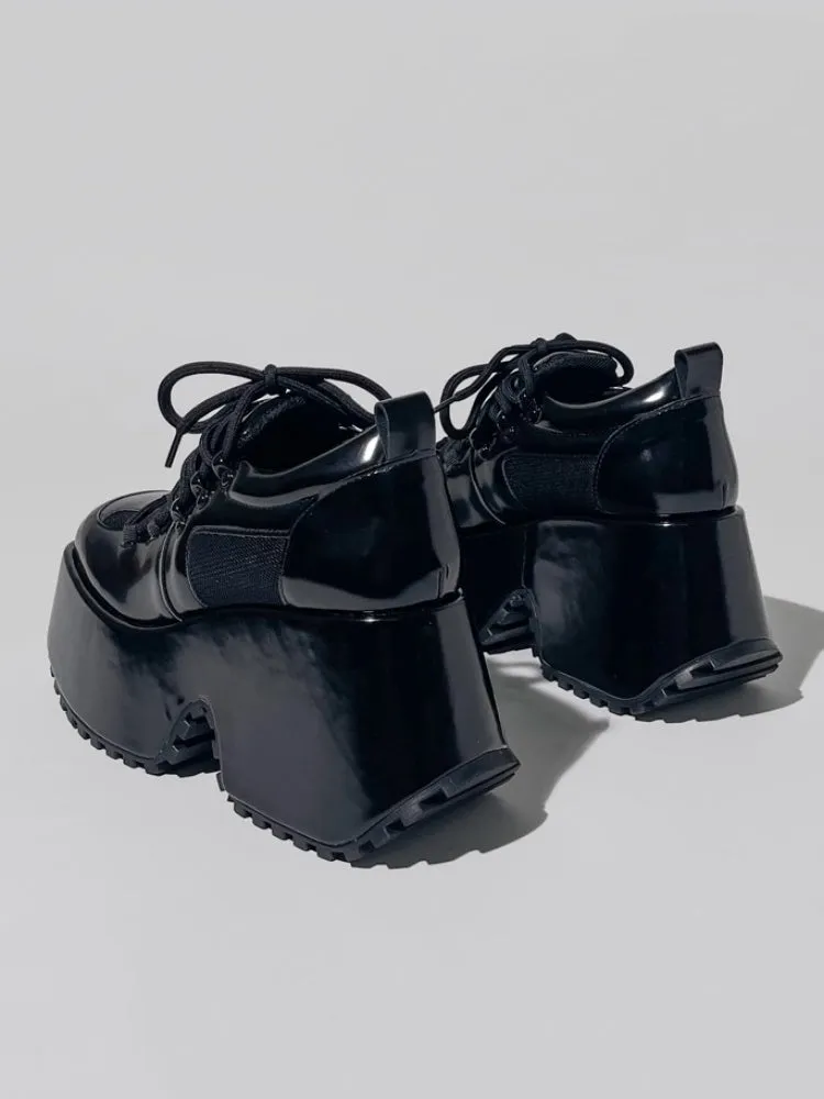 Derby Lace Up Square Toe Platform Shoes【s0000005196】