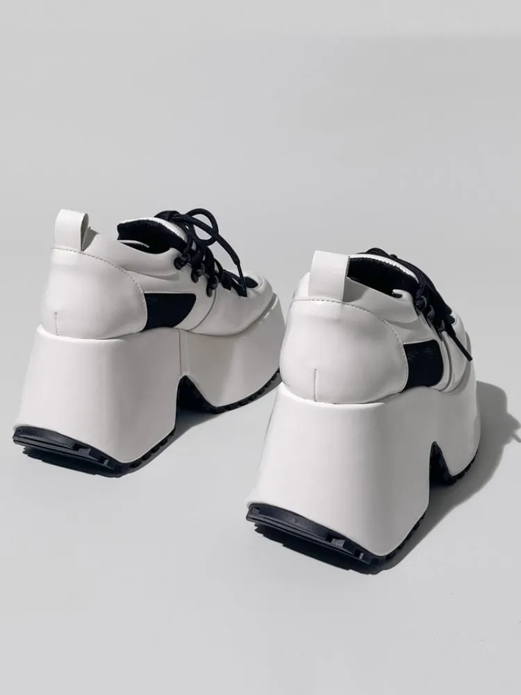 Derby Lace Up Square Toe Platform Shoes【s0000005196】