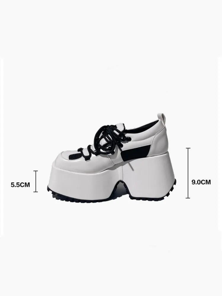 Derby Lace Up Square Toe Platform Shoes【s0000005196】