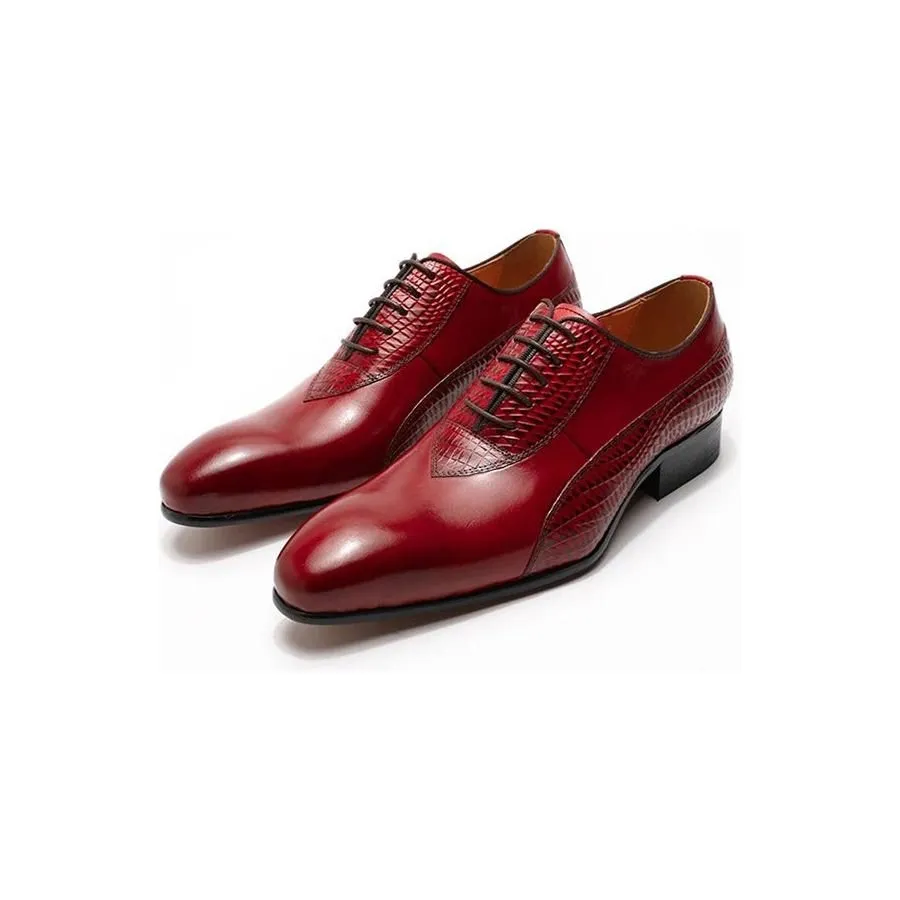 ExoticLuxe Lace-Up Oxford Dress Shoes