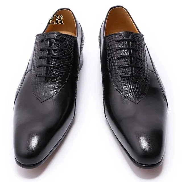 ExoticLuxe Lace-Up Oxford Dress Shoes