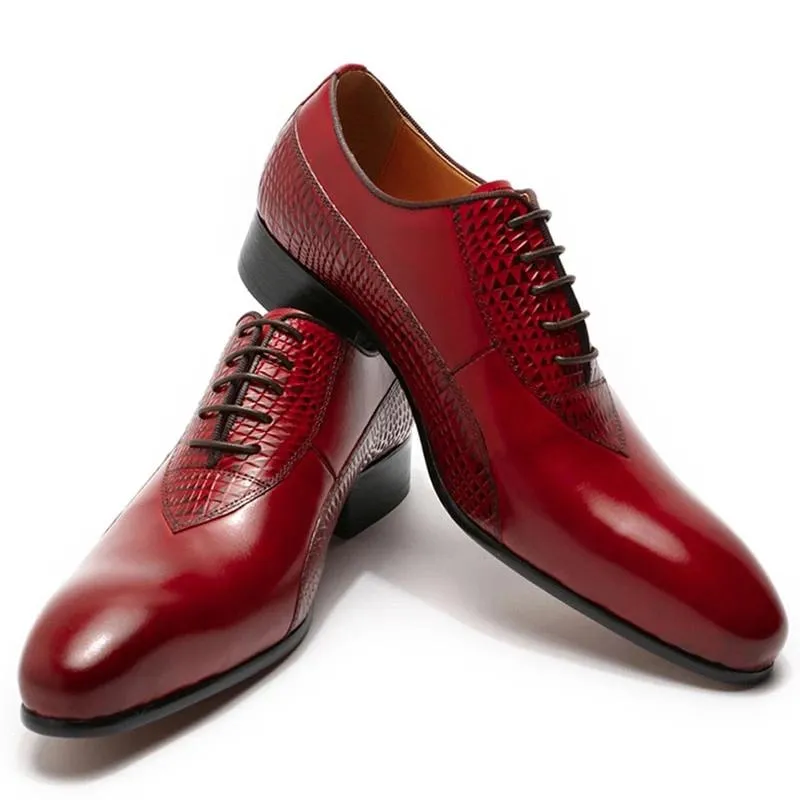 ExoticLuxe Lace-Up Oxford Dress Shoes