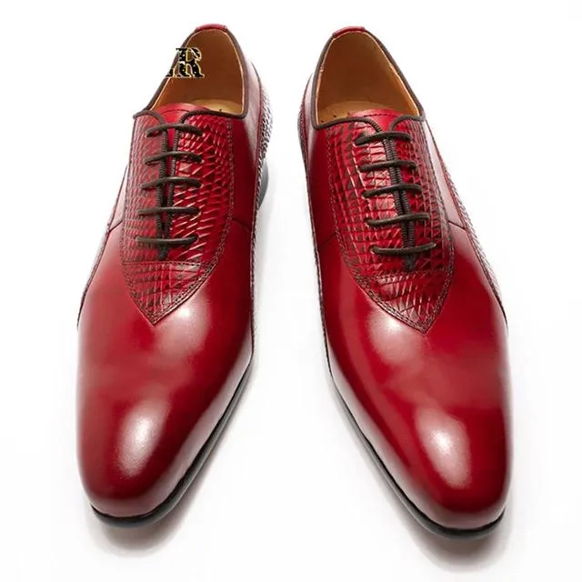 ExoticLuxe Lace-Up Oxford Dress Shoes