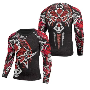 Fenrir Red Viking Men's Long Sleeve Rash Guard