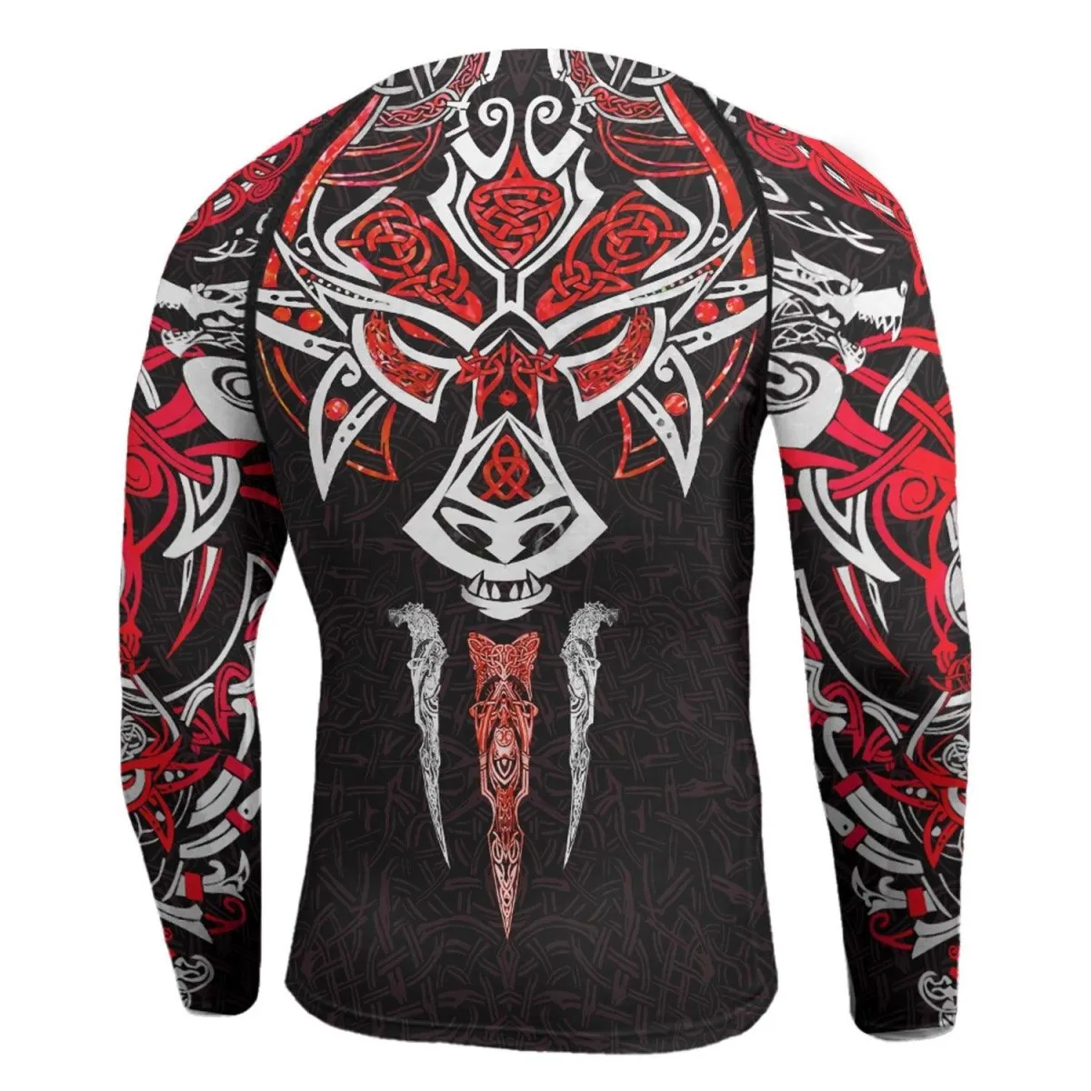 Fenrir Red Viking Men's Long Sleeve Rash Guard