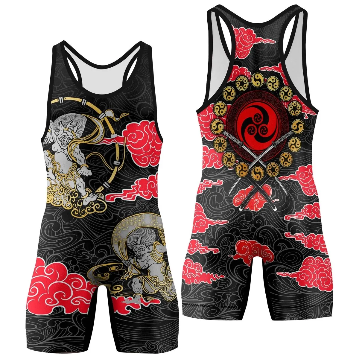 Japanese Raijin And Fujin Wrestling Singlets