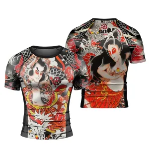 Kumonryu Shishin VS Tamatori Hime Men's Short Sleeve Rash Guard