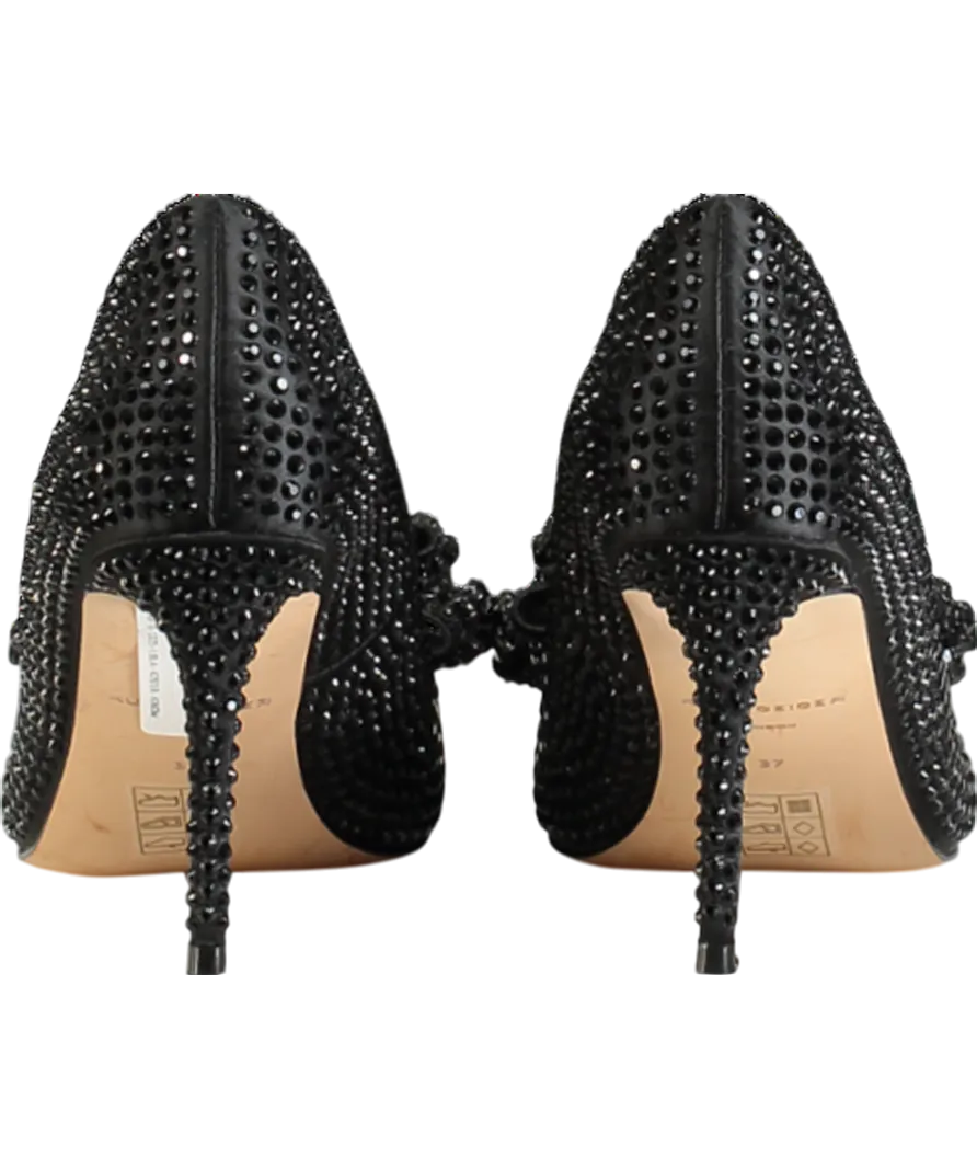 Kurt Geiger Black Belgravia Crystal Bow Heels UK 4 EU 37 