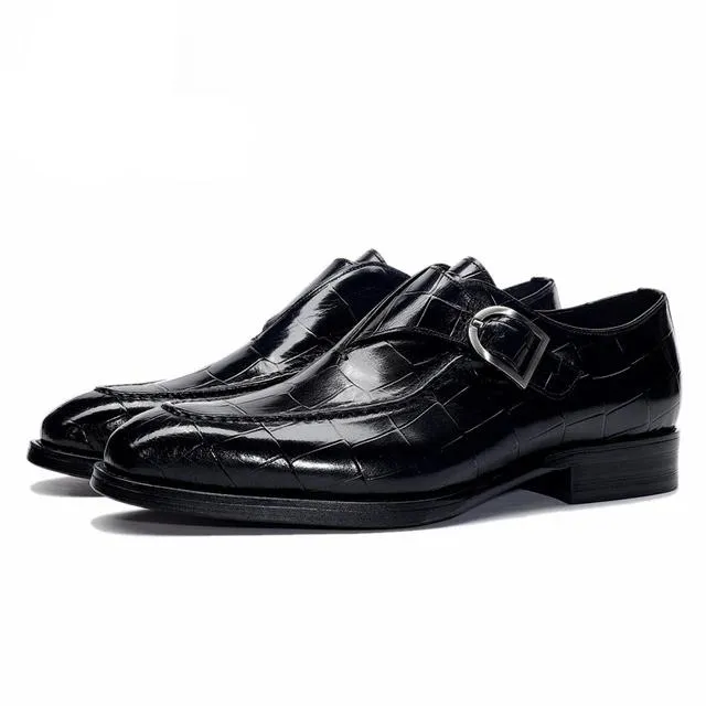 LuxeGrip Exotic Alligator Slip On Dress Shoes