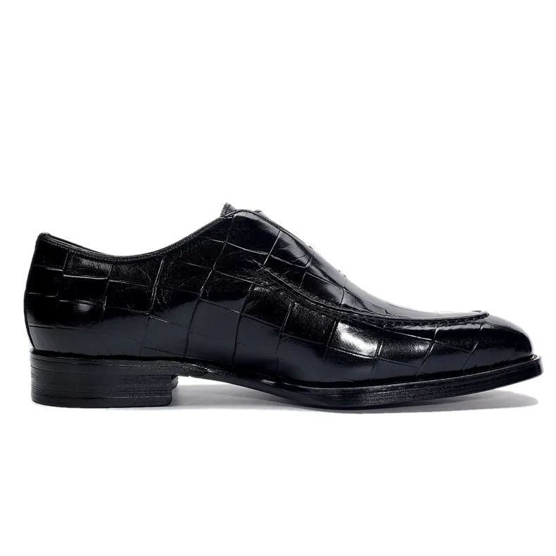 LuxeGrip Exotic Alligator Slip On Dress Shoes