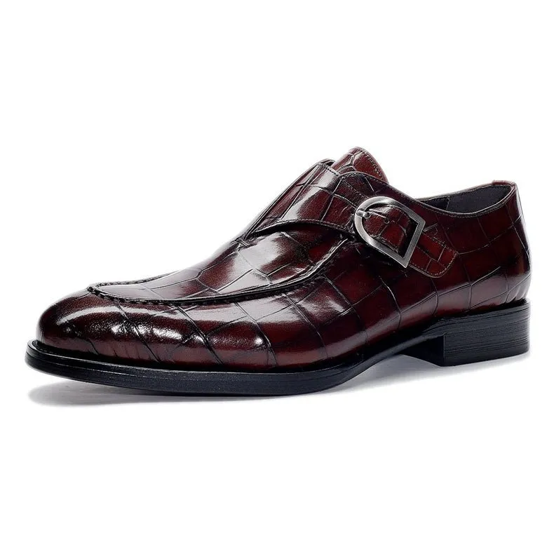 LuxeGrip Exotic Alligator Slip On Dress Shoes