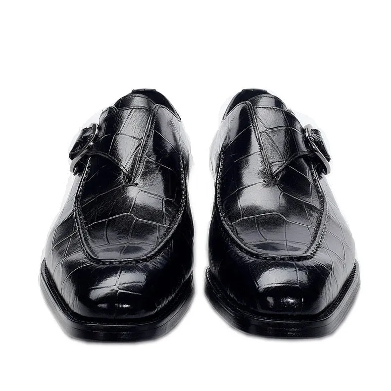 LuxeGrip Exotic Alligator Slip On Dress Shoes