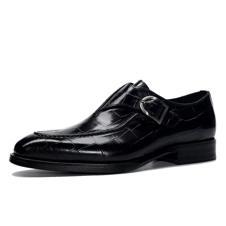 LuxeGrip Exotic Alligator Slip On Dress Shoes