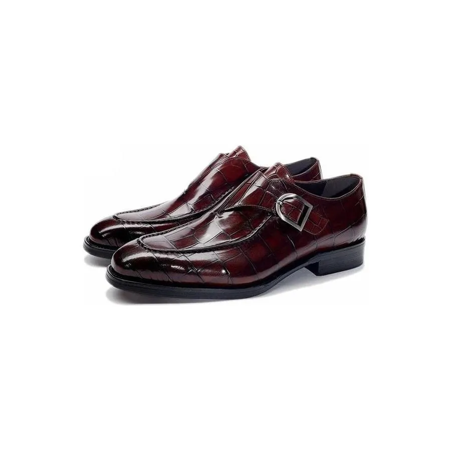 LuxeGrip Exotic Alligator Slip On Dress Shoes