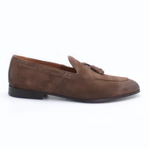 Men's Classic Suede Tasseled Moccasin in Noce Brown (AC283)