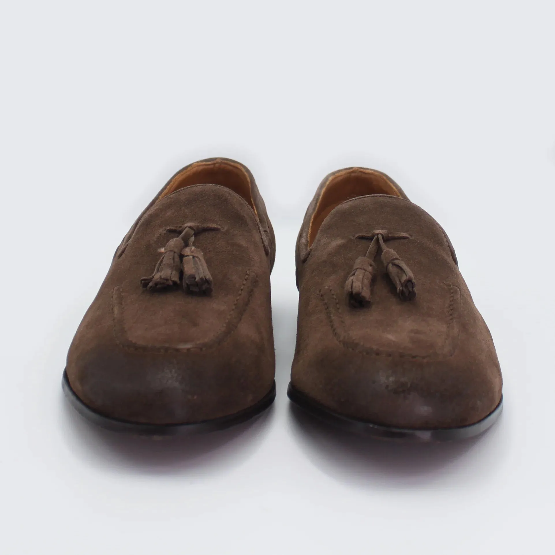 Men's Classic Suede Tasseled Moccasin in Noce Brown (AC283)