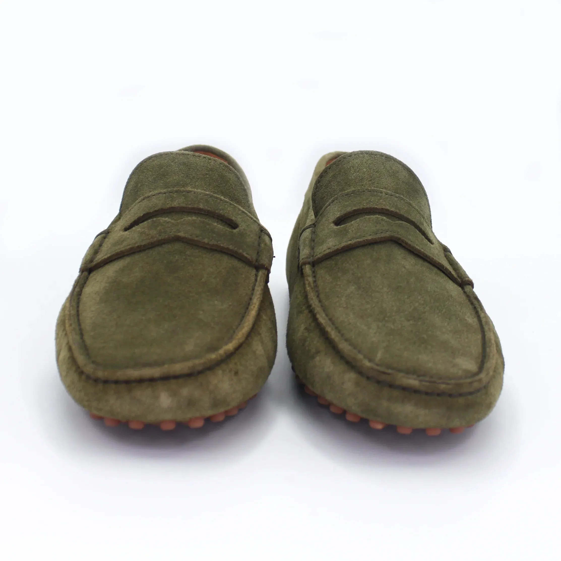 Men's Driver in Calf Leather Suede Asparago Green (CONU0460002)