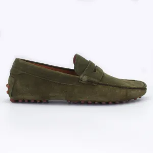 Men's Driver in Calf Leather Suede Asparago Green (CONU0460002)