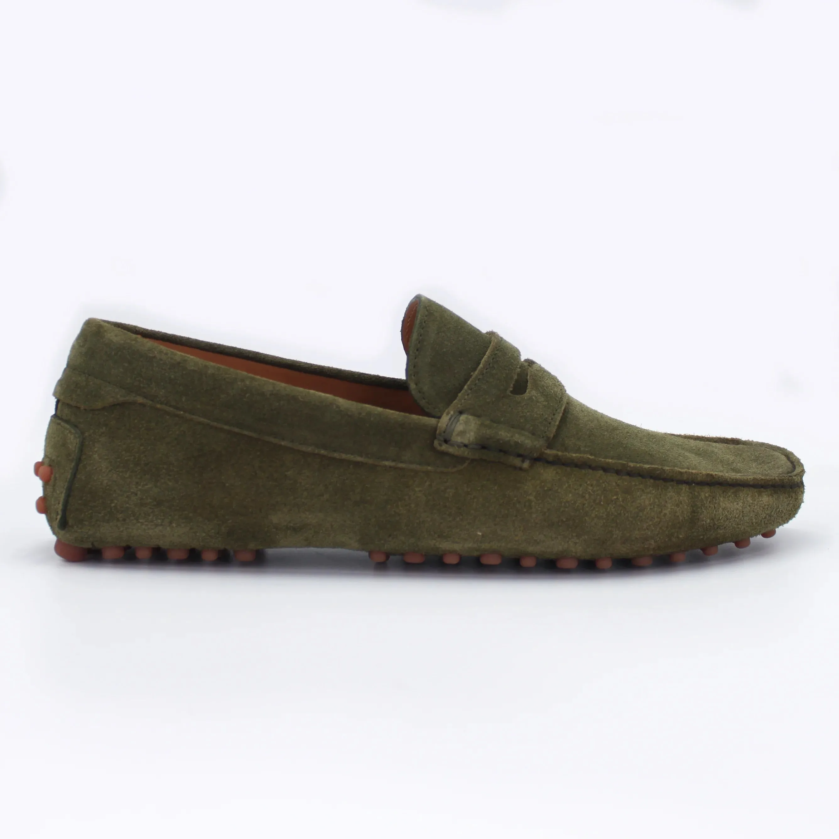 Men's Driver in Calf Leather Suede Asparago Green (CONU0460002)