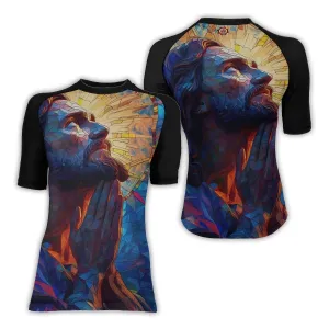 Merciful Jesus Women's Short Sleeve Rash Guard