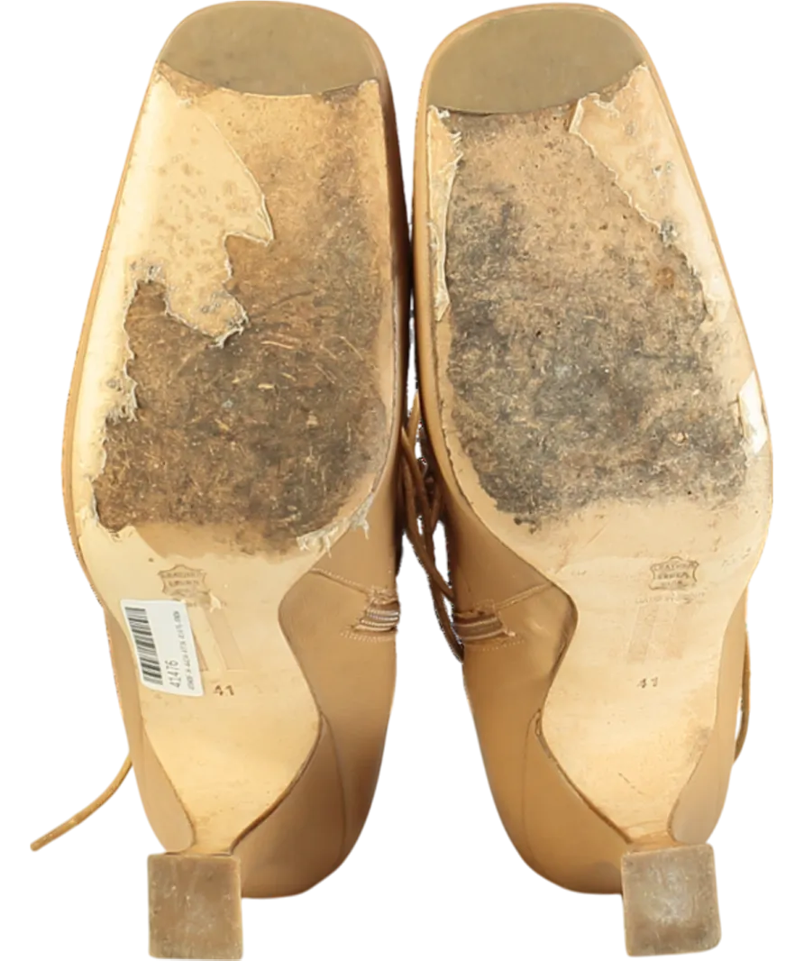 Miista London Brown Yana Leather Ankle Boots UK 8 EU 41 