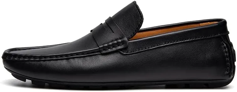 New Mens Loafers Shoe Round Toe Vegan Leather Penny Driving Loafer Shoe Flexible Flat Heel Comfortable Wedding Prom Slip On