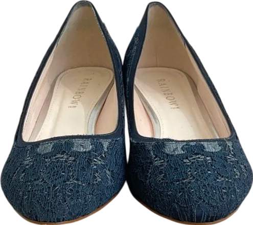 Rainbow club Blue Bobbie - Ivory Satin & Luxury Lace Bridal/court Shoe UK 6 EU 39 