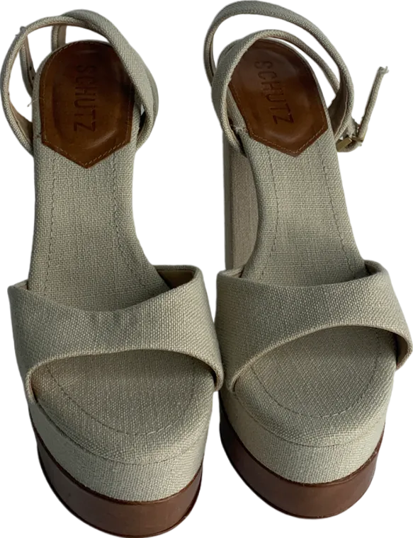 Schutz Beige Kaila Platform Heels UK 6.5 EU 39.5 