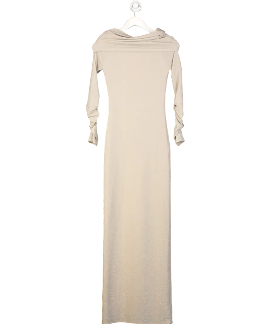 Sydney Lane Metallic Elsa Champagne Sparkle Midi Dress UK S
