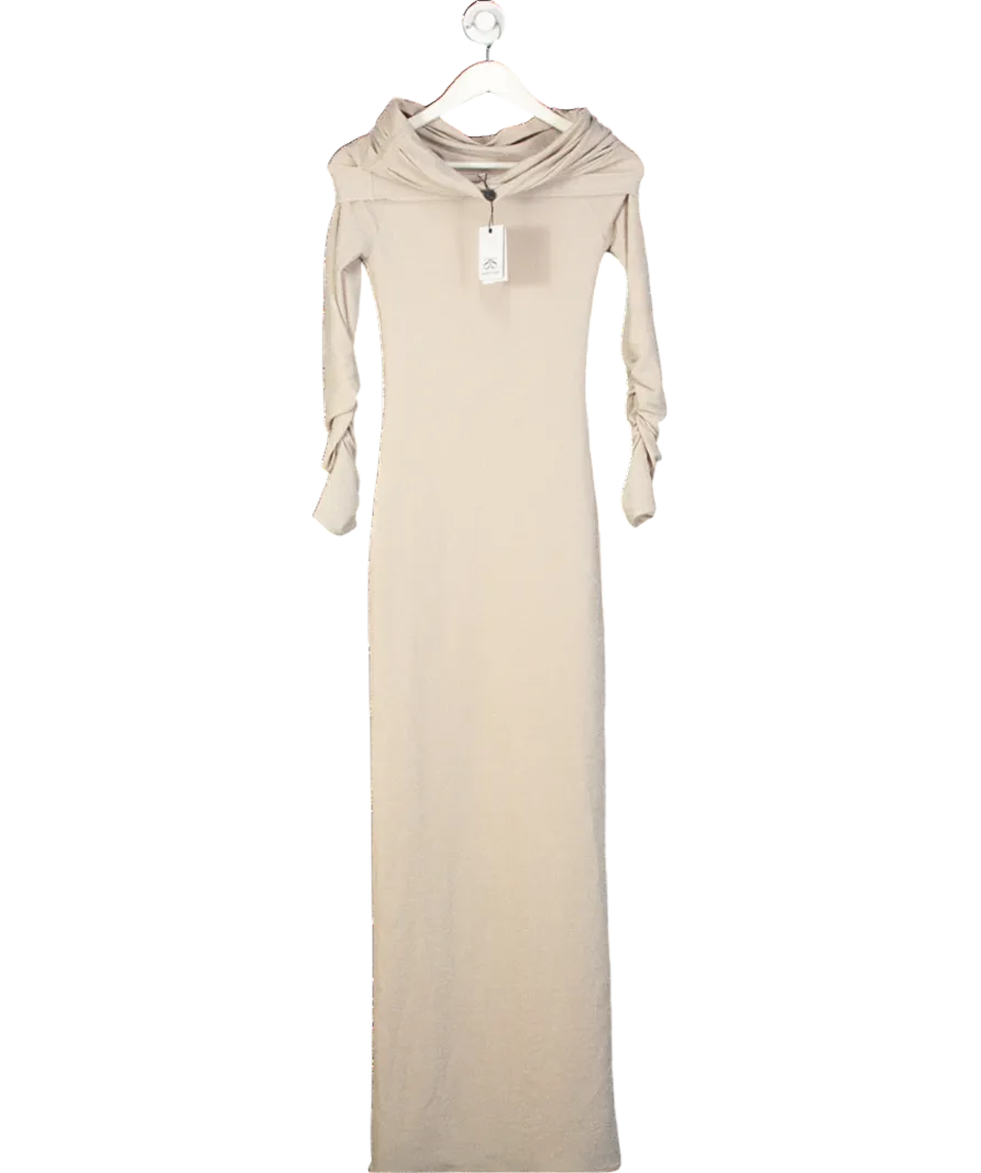 Sydney Lane Metallic Elsa Champagne Sparkle Midi Dress UK S