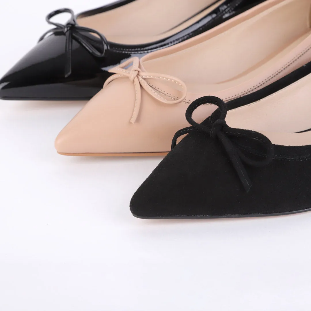 *UK size 2.5 - KAZY - beige leather, 1.5cm heels