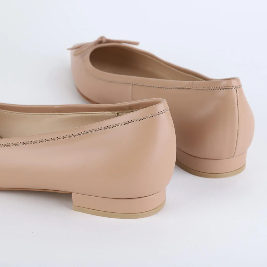 *UK size 2.5 - KAZY - beige leather, 1.5cm heels