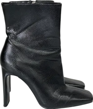 ZARA Black Textured Ankle Boots UK 4 EU 37 